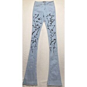 ROCKSTAR ORIGINAL Zariyah Stacked Flare Jean Women L(26x42) Painted Light Wash